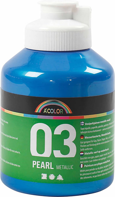Pintura acrílica A-color metalizada, metalizada, azul, 500 ml 1 botella