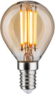 Paulmann 1879 Lámpara de bola LED de filamento 230 V 3-Step-Dim E14 3 Step Dim 450lm 4,9W 1800K regulable oro