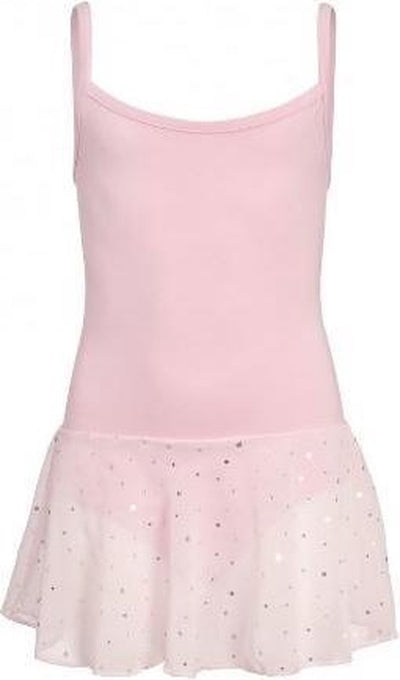 Papillon leotard girl size 104 - spaghetti strap leotard - with glitter - pink