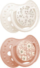 Ciuccio Difrax lovi dinamico - di classe - da 6 a 18 mesi - fiore - bianco arancione - 2 pezzi