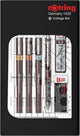 Set di penne Rotring isograph, penna tecnica e portamine, set college | 3 fineliner (0,2 mm, 0,4 mm, 0,6 mm) e portamine (0,5 mm) più accessori | 9 pezzi