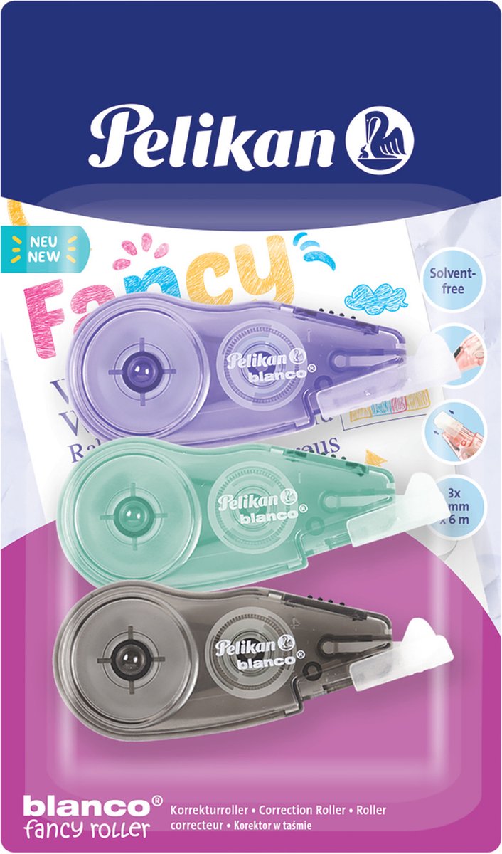 Pelikan blanco® fancy roller, 3 correctierollers