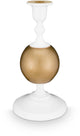 Pip studio kandelaar sphere - kaarsenhouder van metaal - wit goud - 24cm