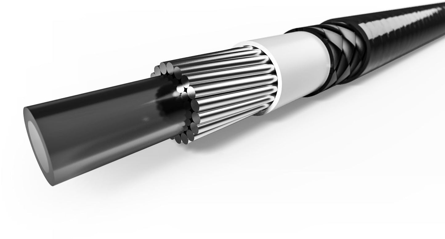 Elvedes de cable de drenaje de interruptor con revestimiento de Ø4.9 mm de negro trenzado ultra ligero (30 metros de caja)