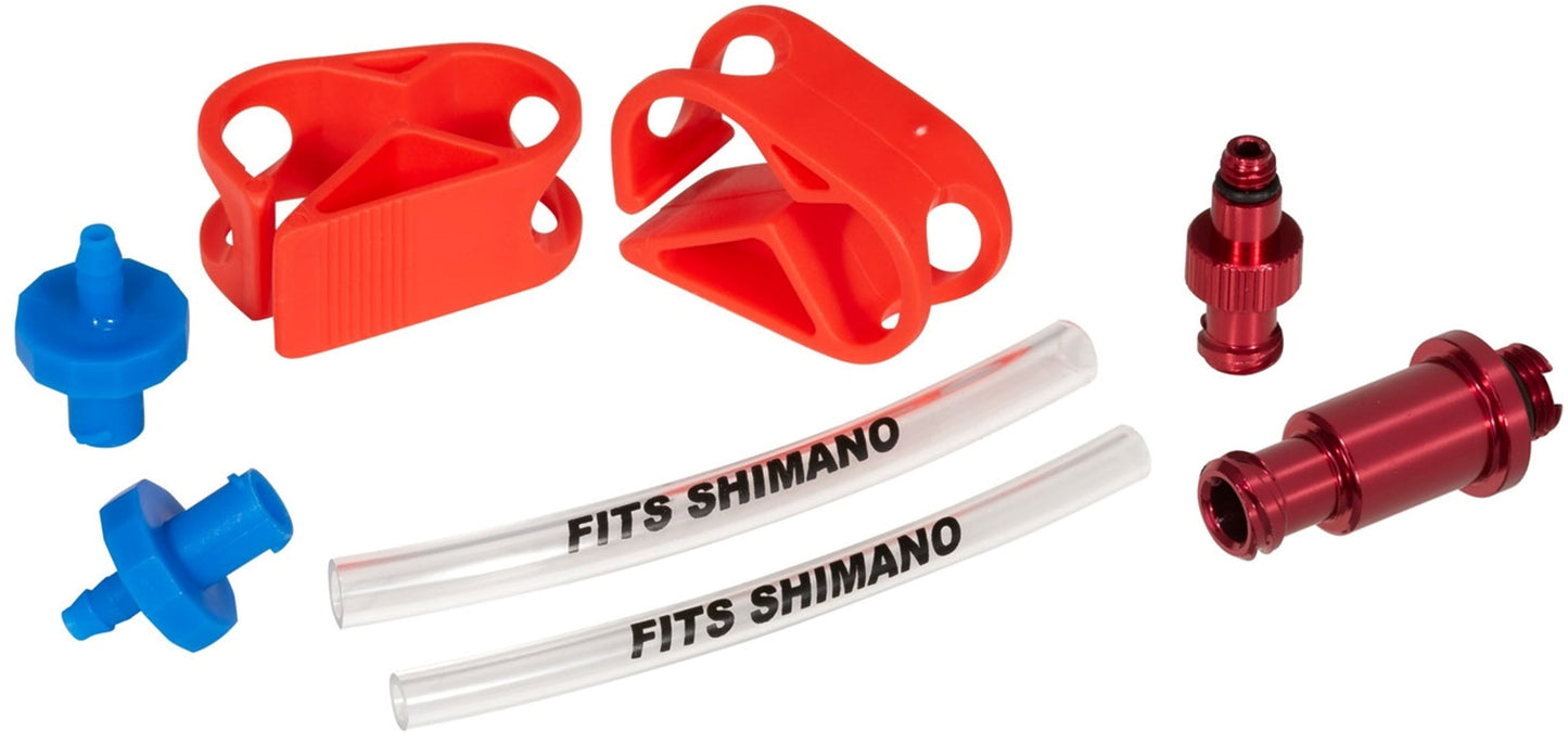 Kit di sfiato Elvedes per lo sbiancamento dei sistemi di freni idraulici Shimano.