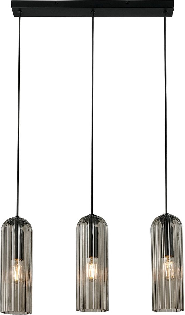 Nordlux miella lampada a sospensione-3 binari-e27-vetro fumé