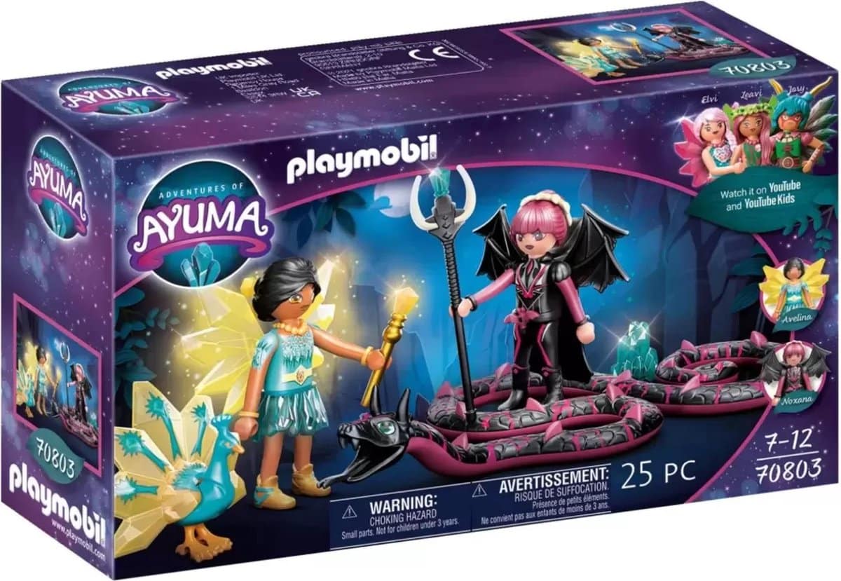 Playmobil Ayuma Crystal Fairy and Bat Fairy con animales de tótem