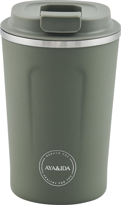 Aya ida aya ida - cup2go - thermosbeker - koffiebeker - coffee to go - reisbeker - meenemen - 380ml - tropical green