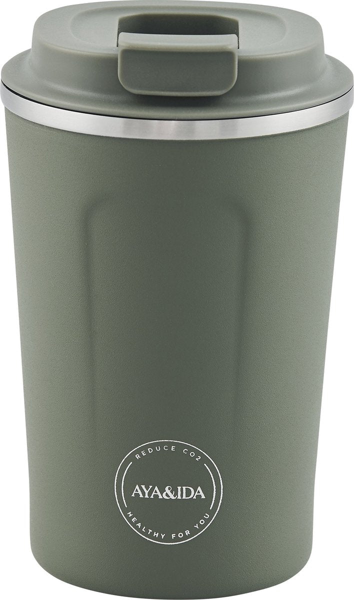Aya ida aya ida - cup2go - taza termo - taza de café - café para llevar - taza de viaje - llévala contigo - 380ml - verde tropical
