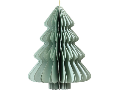 Decoris Colgante navideño Árbol de Navidad papel verde 15cm
