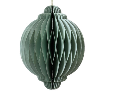 Decoris Colgante navideño papel forma de cebolla verde h15cm