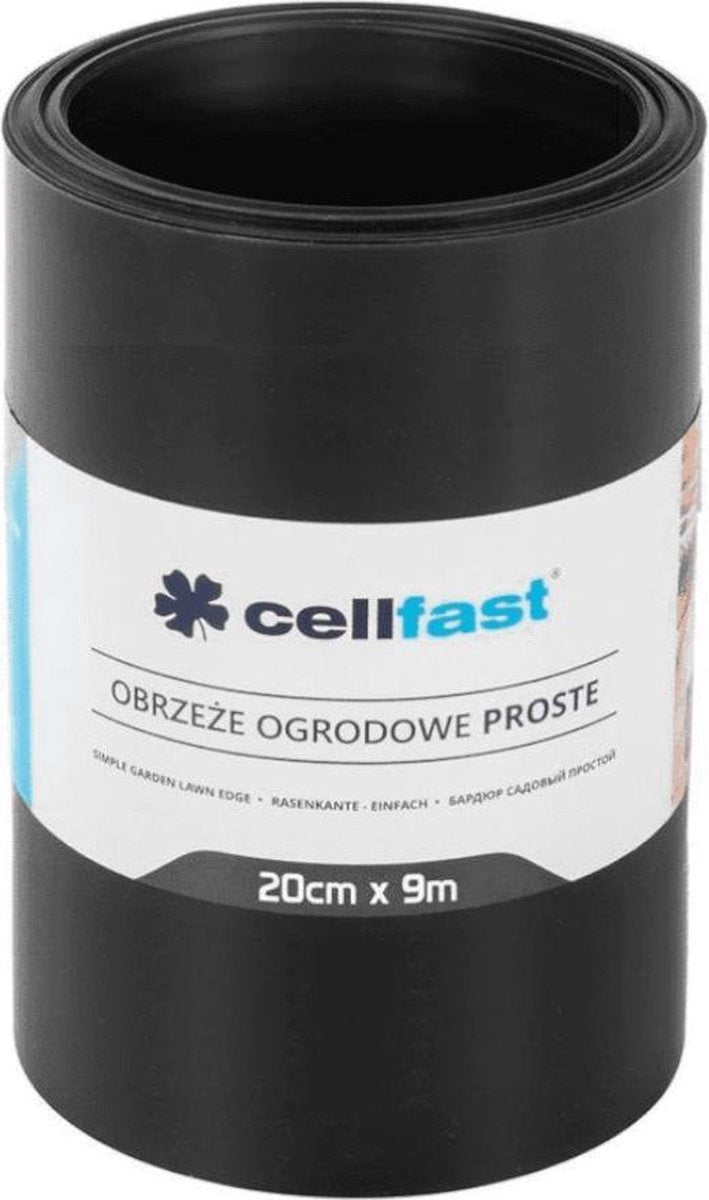 Cellfast - borde de jardín recto de 20 cm x 9 m - color negro
