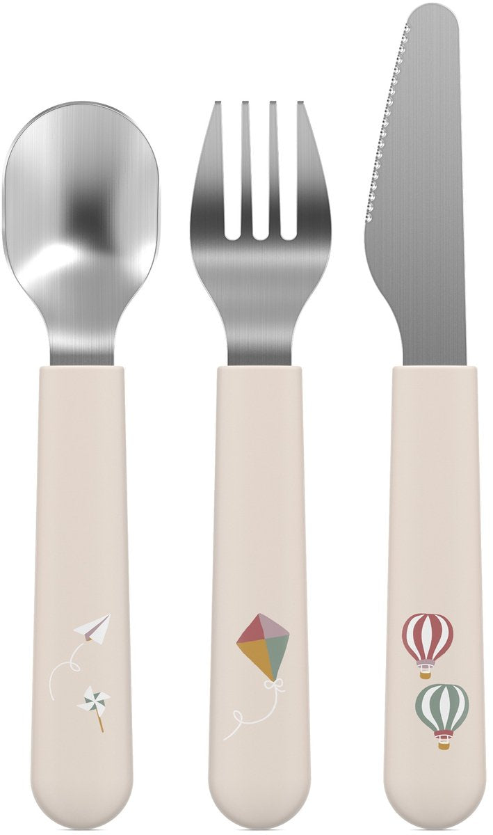 Mepal mio kinderbestek - 3-delig. vork. mes en lepel - roestvrij staal - kinderservies - sunshine rainbow