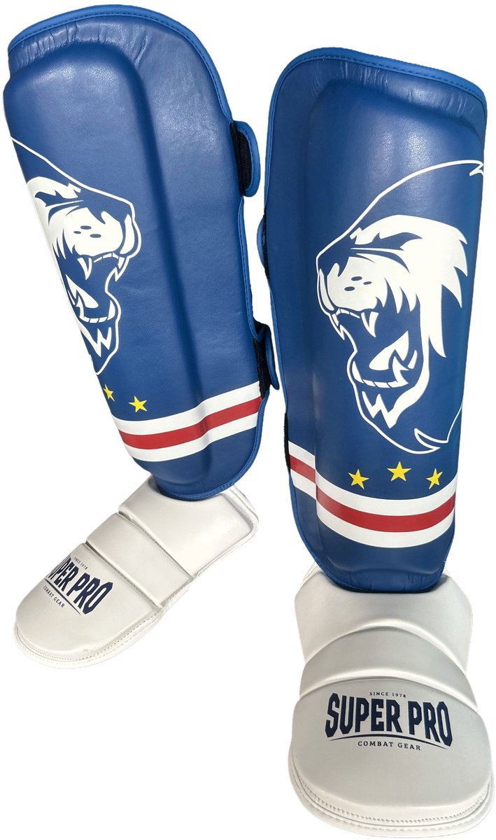 Super Pro Combat Gear Espinillera Nations Cabo Verde PU Azul - Rojo - Blanco S