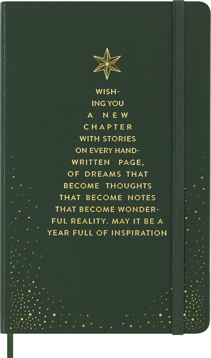 Cuaderno navideño de edición limitada Moleskine - grande - rayado - verde