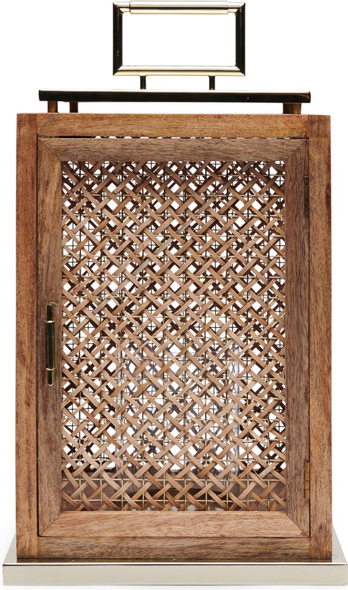Lanterna Riviera maison, lanterna, portacandele 0, per interni - lanterna rm java - marrone - rattan, legno