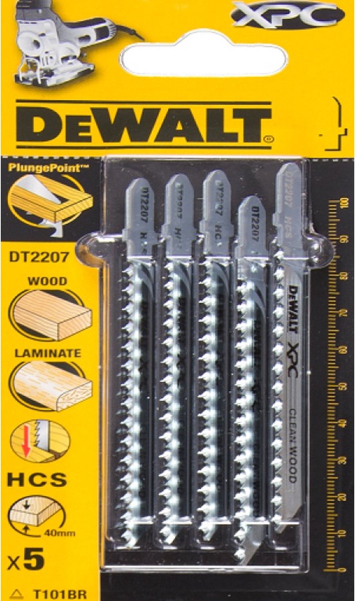 Accessori Dewalt lama per seghetto alternativo xpc® - legno e laminato - hcs 100x10x40mm (t101br) - dt2207-qz