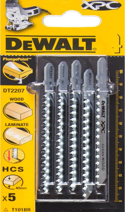 Accessori Dewalt lama per seghetto alternativo xpc® - legno e laminato - hcs 100x10x40mm (t101br) - dt2207-qz