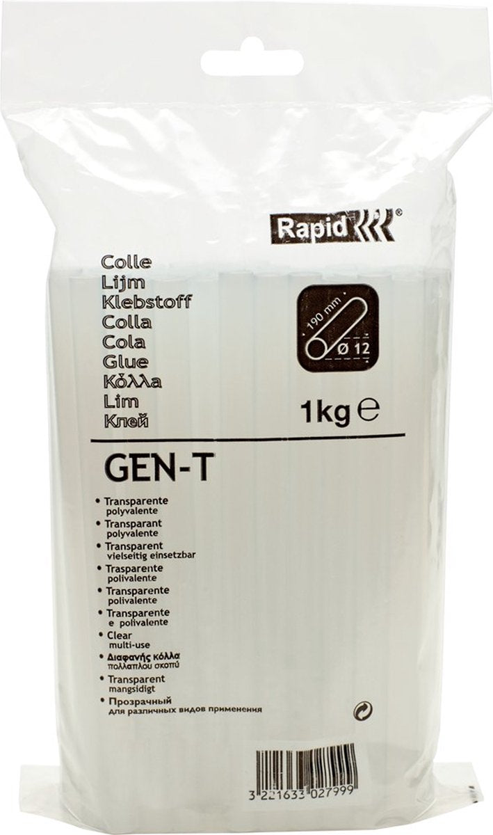 Rapid gen-t - colla stick 12x190 mm - sacchetto da 1kg - trasparente