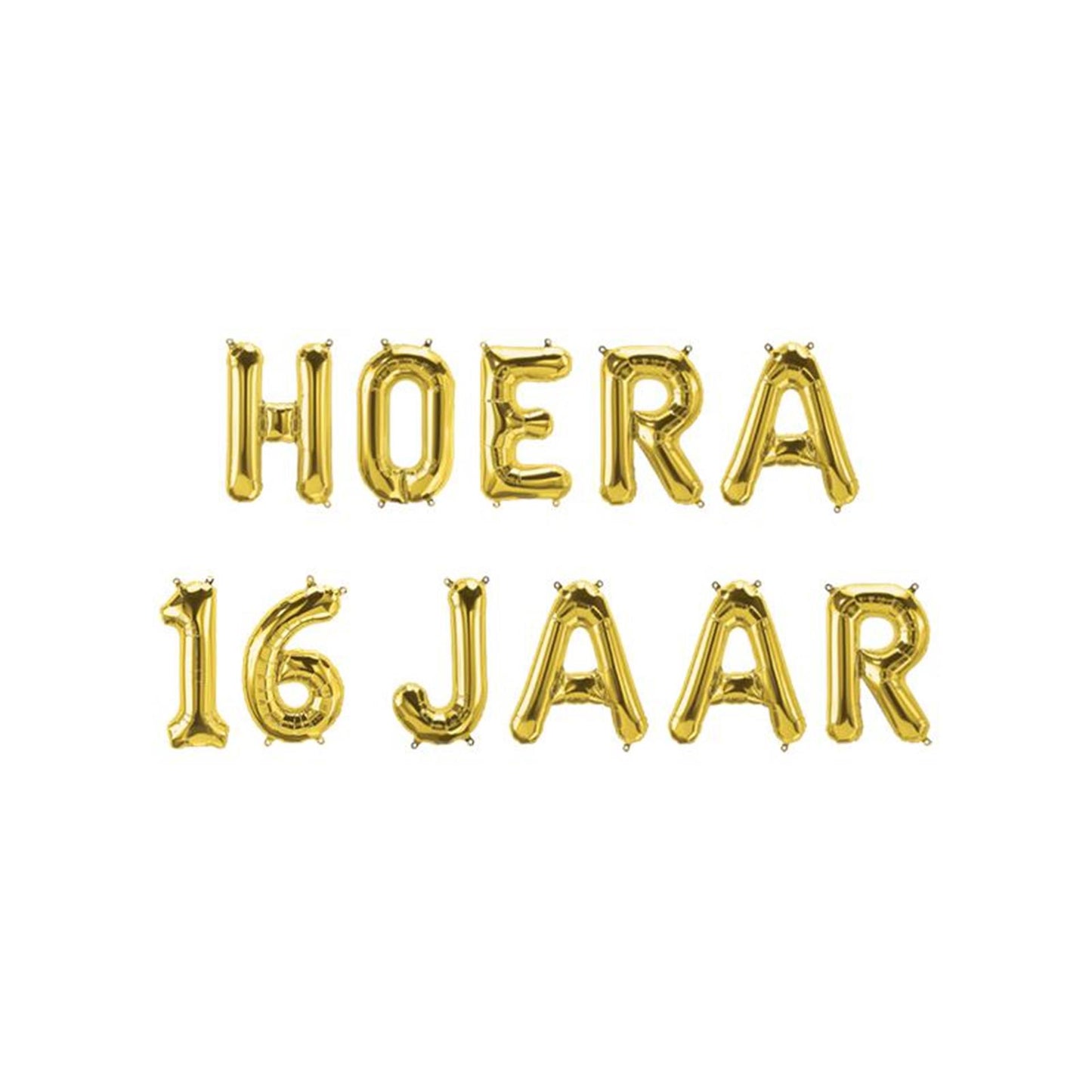 Paperdreams folie ballon slinger - hoera 16 jaar