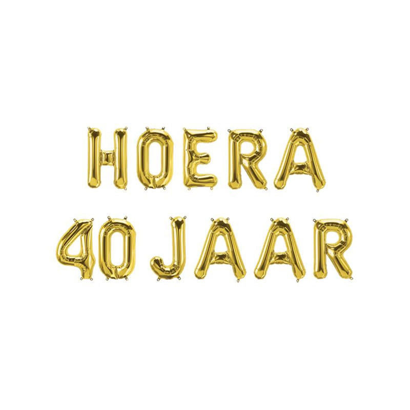 Paperdreams folie ballon slinger - hoera 40 jaar