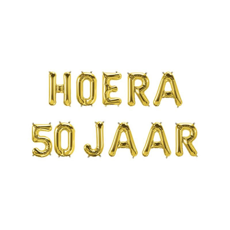 Paperdreams folie ballon slinger - hoera 50 jaar