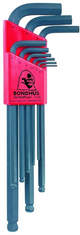 Set chiavi esagonali Bondhus blx9m lunghe + estremità sferica