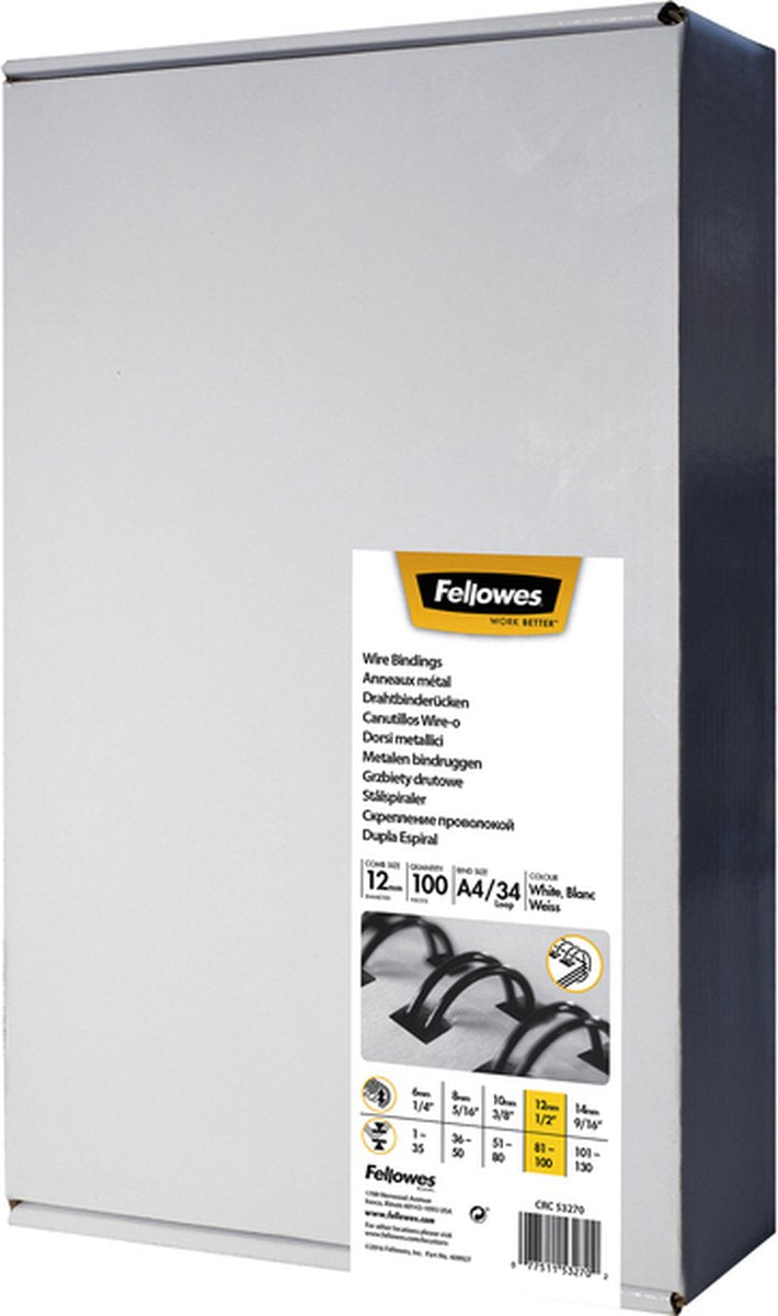 Peines para encuadernación de alambre Fellowes 53270 peine blanco