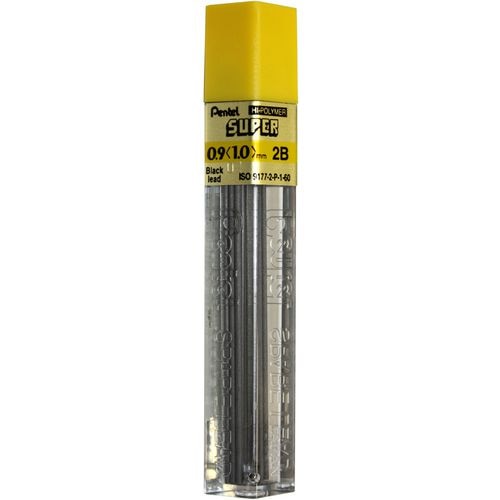 Minas de lápiz pentel p092b 2b 0,9mm 12x