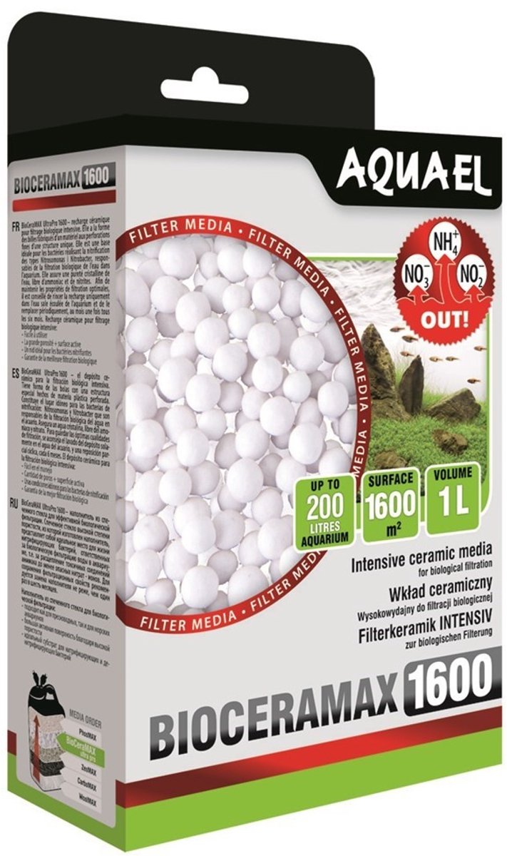 Aquael bioceramax ultrapro 1600 - mezzo filtrante per acquario - contenuto: 1000 ml