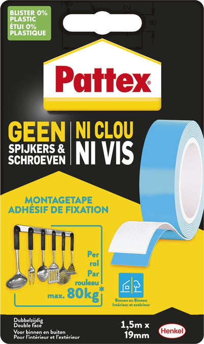 Pattex 1006953 - cinta supermontaje 80kg | 12 piezas