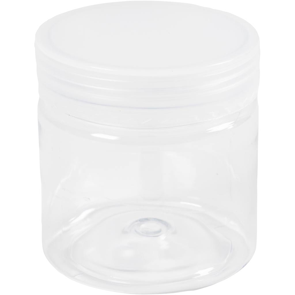 Creativ company plastic storage jars, h: 7 cm, d 6.5 cm, 180 ml, 10 pieces 1 box