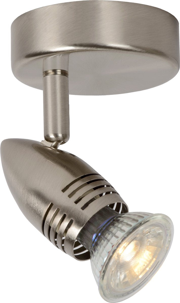Lucide caro-led - plafondspot (plafondlamp) - ø 9 cm - led - gu10 - 1x5w 2700k - mat chroom