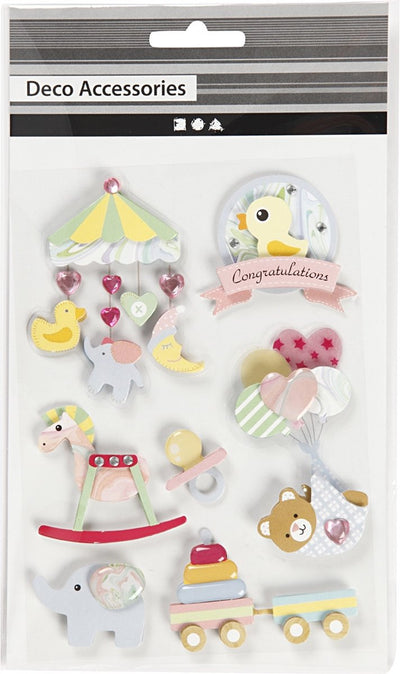 Adesivi 3D Creativ Company, bambino, h: 25-70 mm, l: 20-55 mm, spessore 7 mm, 8 pezzi 1 scatola