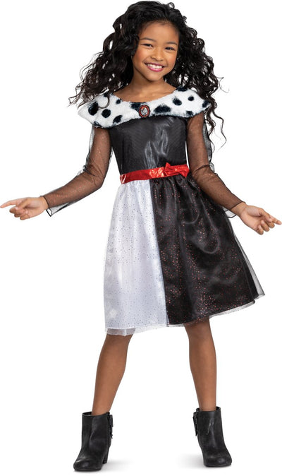 Disfraz Disney - villanos, cruella classic, talla s (5 - 6 años), niña