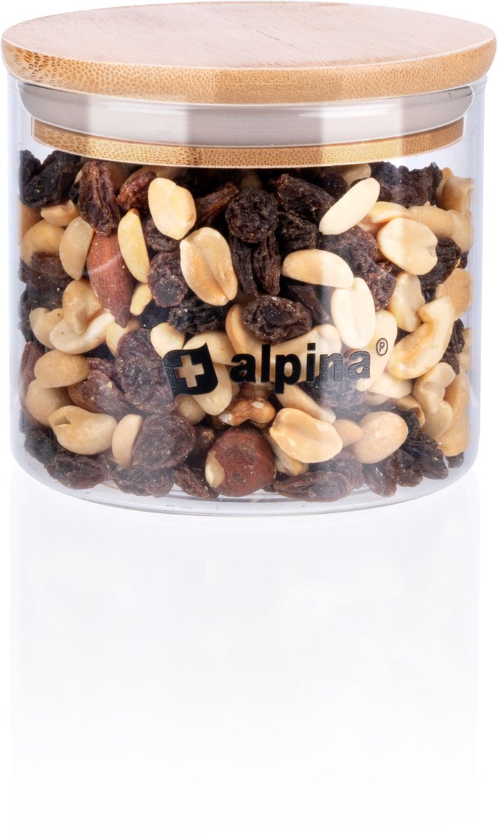 Alpina voorraadpot glas met deksel - keuken organizer - 500 ml - glazen snoeppot