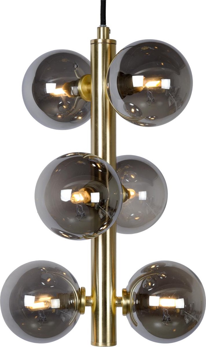 Lucide tycho - hanglamp - ø 25,5 cm - 6xg9 - mat goud messing