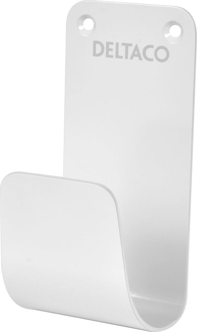 Deltaco ev-5116 - cable holder - for electric car charging cable - wall holder - metal - white
