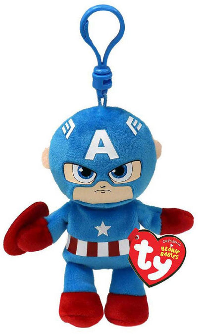 Ty beanie boo sleutelhanger - marvel captain america
