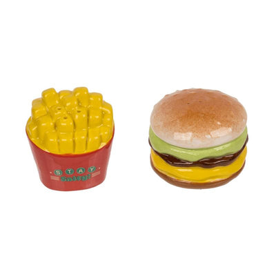 Patatine fritte per hamburger con saliera al pepe blu 5,5x4,5 cm