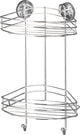 Wenko vacuum-loc hoekrek 2-laags chroom 24x16x41cm - doucherek - douchemand - bevestigen zonder boren
