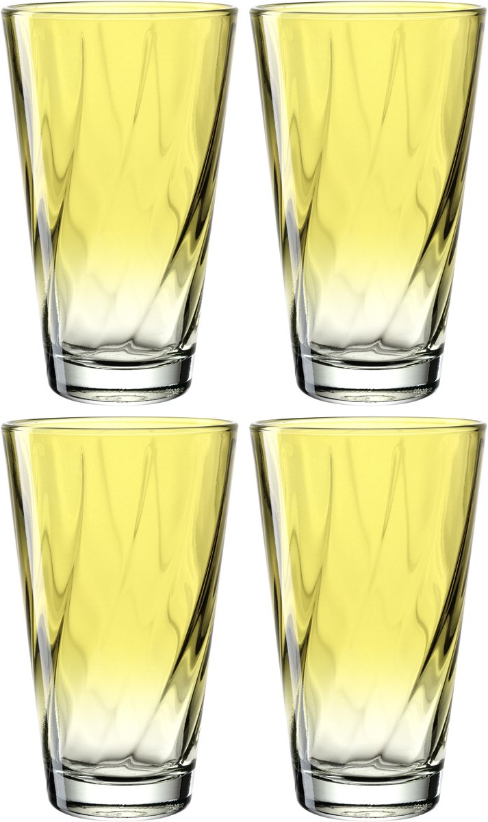 Vaso Leonardo twist 300ml amarillo - set 4