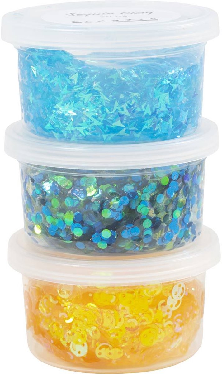 Argilla paillettes Creative Company, armonia verde blu, 3x60 gr 1 scatola