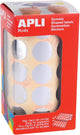 Apli kids stickers op rol | cirkel diameter 20 mm | 1770 stuks | metallic zilver
