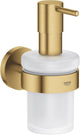 Grohe start zeepdispenser met houder – wandmontage – glas metaal – 160 ml – geborsteld cool sunrise
