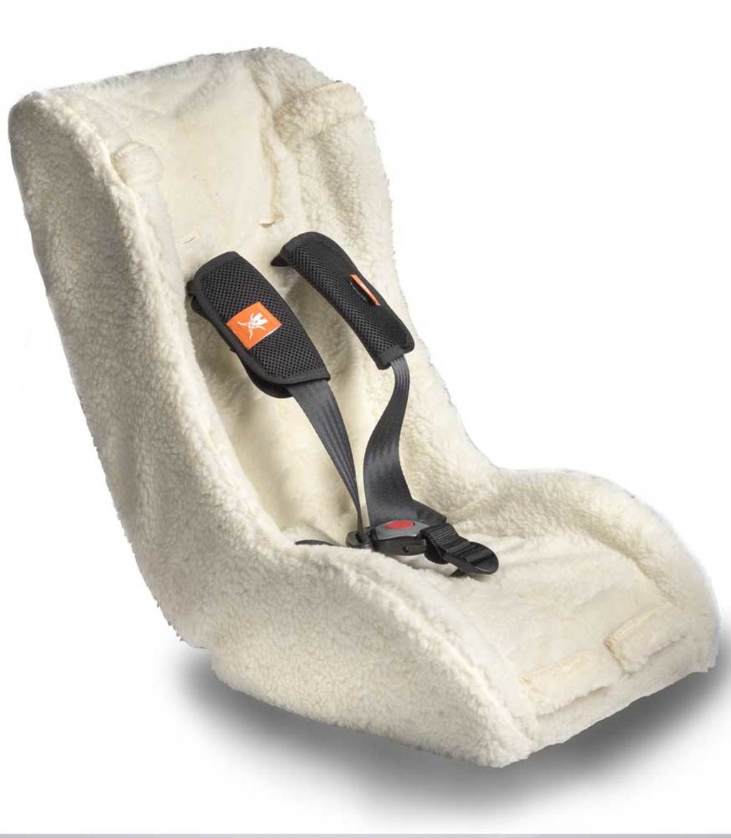 Melia Bakfiets Insertar silla - silla pequeña para niños pequeños para remolque de bicicleta - blanco, 75x25x15cm, cinturón de 5 puntos