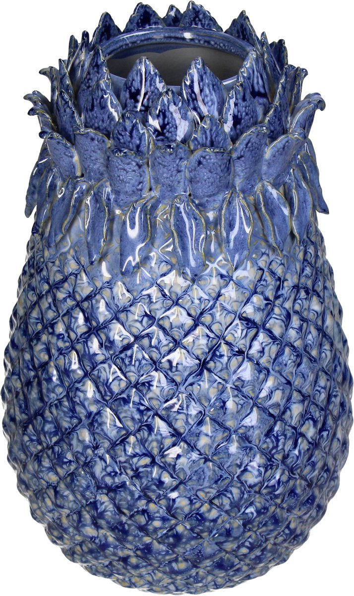 Vaso collezione Hd in terracotta blu 19x19x29,5cm