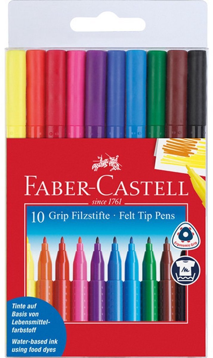 Pennarelli Faber-castell - colore impugnatura - 10 pezzi - fc-155310
