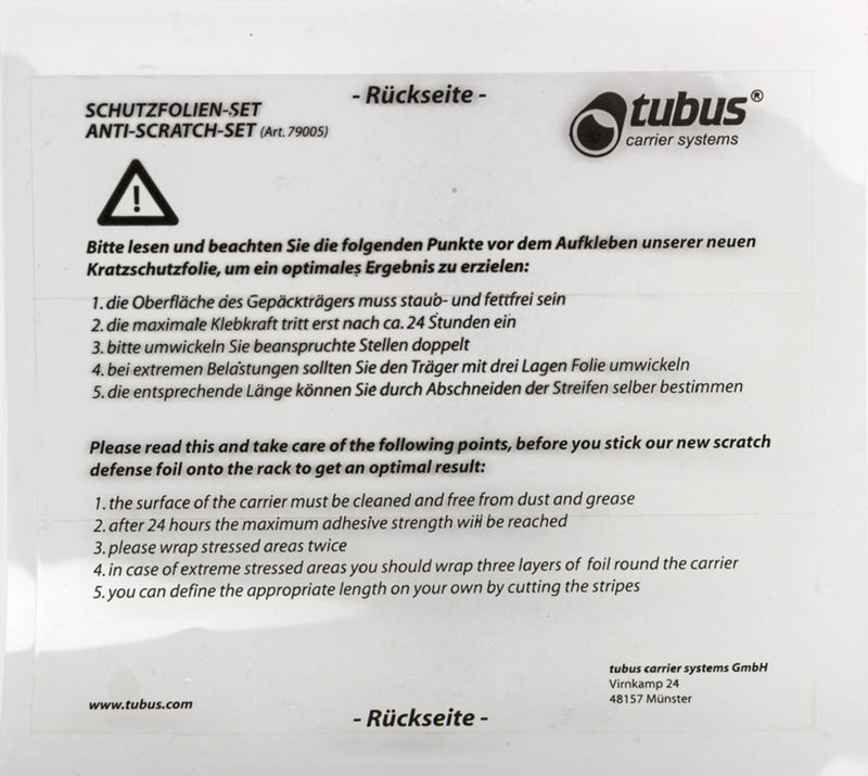 Adesivo protezione Tubus e trascinamento