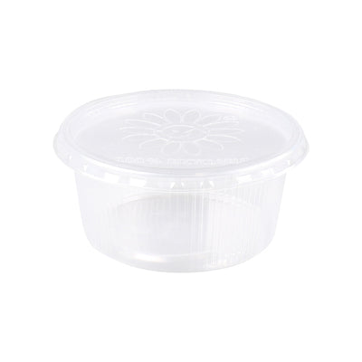 Contenitore in plastica + coperchio trasparente (250x 250cc)
